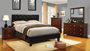Black padded leatherette contemporary style king bed by Furniture of America additional picture 7