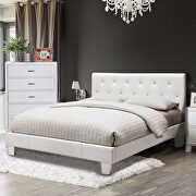 White padded leatherette contemporary style bed by Furniture of America additional picture 2