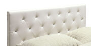 White padded leatherette contemporary style bed by Furniture of America additional picture 6