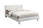 White padded leatherette contemporary style bed by Furniture of America additional picture 7