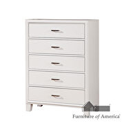 White finish solid wood transitional style chest additional photo 2 of 1