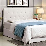 White padded leatherette contemporary style king bed by Furniture of America additional picture 2