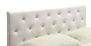 White padded leatherette contemporary style king bed by Furniture of America additional picture 4