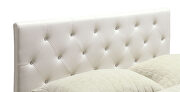 White padded leatherette contemporary style king bed additional photo 4 of 8
