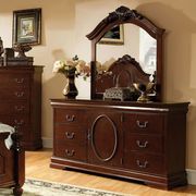 Brown cherry finish English style king bed by Furniture of America additional picture 5