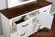 Distressed white/ walnut plank design transitional bed by Furniture of America additional picture 13