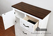 Distressed white/ walnut plank design transitional chest additional photo 2 of 1