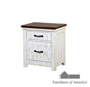 Distressed white/ walnut plank design transitional king bed by Furniture of America additional picture 8