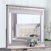 Mirrored / crocodile accents ivory pearl glam bed by Furniture of America additional picture 4