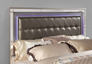 Silver crocodile-textured detail contemporary bed by Furniture of America additional picture 8