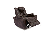Rich dark brown faux leather power recliner sofa by Furniture of America additional picture 12
