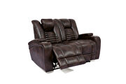 Rich dark brown faux leather power recliner sofa by Furniture of America additional picture 13