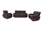 Rich dark brown faux leather power recliner sofa by Furniture of America additional picture 14