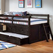 Wire-brushed black loft-style design twin bed by Furniture of America additional picture 2