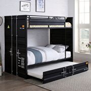 Black metal construction twin/twin bunk bed w/ trundle additional photo 2 of 1