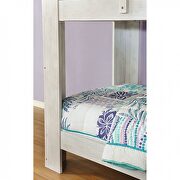 Wire-brushed white solid wood twin/twin bunk bed by Furniture of America additional picture 2