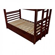 Dark walnut finish solid wood twin/twin bunk bed by Furniture of America additional picture 3