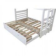 White finish solid wood twin/twin bunk bed additional photo 3 of 2