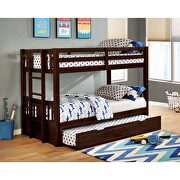 Dark walnut finish solid wood twin/twin bunk bed by Furniture of America additional picture 2