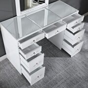 White contemporary mirror style vanity and stool set by Furniture of America additional picture 2