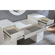 Luminous white glam mirror style vanity and stool set by Furniture of America additional picture 3