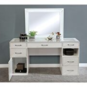 Luminous white rectangular mirror style vanity and stool set additional photo 4 of 3
