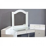 Luminous white glam mirror style vanity and stool set additional photo 3 of 2