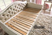 Button-tufted design daybed in antique white finish with two drawers additional photo 2 of 7