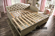 Button-tufted design daybed in antique white finish with two drawers additional photo 5 of 7