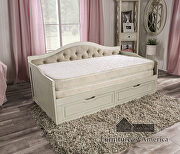 Button-tufted design daybed in antique white finish with two drawers by Furniture of America additional picture 6