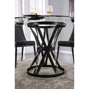 Black steel frame / round glass top dining table by Furniture of America additional picture 3