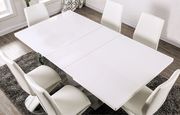 White high gloss contemporary table w/ leaf additional photo 2 of 6