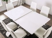 White high gloss contemporary table w/ leaf additional photo 3 of 6