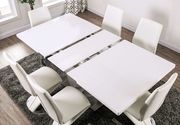 White high gloss contemporary table w/ leaf additional photo 4 of 6