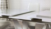 White high gloss contemporary table w/ leaf additional photo 5 of 6