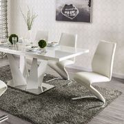 White high gloss contemporary table w/ leaf by Furniture of America additional picture 6