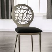 Steel chrome metal / black fabric dining chair additional photo 2 of 3
