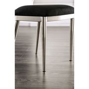 Steel chrome metal / black fabric dining chair additional photo 3 of 3