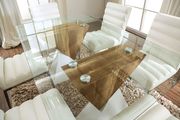 Glass top / high gloss two-toned modern dining table by Furniture of America additional picture 4
