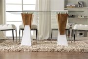 Glass top / high gloss two-toned modern dining table by Furniture of America additional picture 5