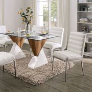 Glass top / high gloss two-toned modern dining table by Furniture of America additional picture 6