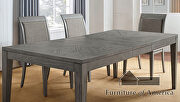 Modern rustic flair gray wood grain finish family size dining table additional photo 4 of 7