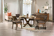 Walnut/ dark chocolate round dining table by Furniture of America additional picture 4