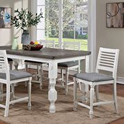 Counter height table in antique white/gray finish by Furniture of America additional picture 2