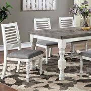 Dining chair in antique white/gray finish additional photo 2 of 1