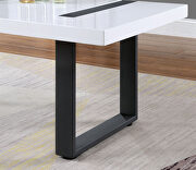 Two-tone high gloss lacquer top and metal legs coffee table by Furniture of America additional picture 2