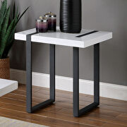 Two-tone high gloss lacquer top and metal legs coffee table by Furniture of America additional picture 9