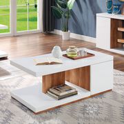 White/Natural Tone Contemporary Coffee Table by Furniture of America additional picture 5