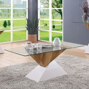 Two-toned contemporary glass top coffee table by Furniture of America additional picture 2