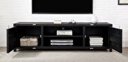 Metal frame construction and distressed dark oak TV stand by Furniture of America additional picture 2